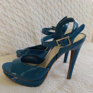 Teal Sexy Stiletto Ankle Strap Sandals Heels